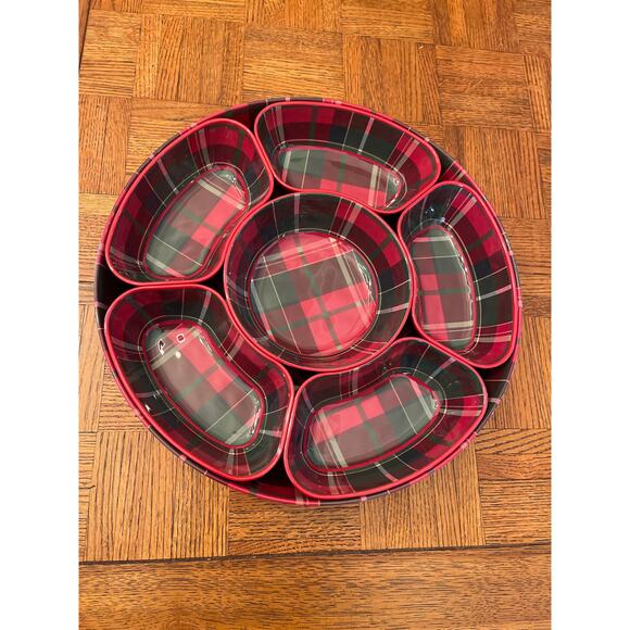 Tommy Bahama scotch plaid Lazy Susan